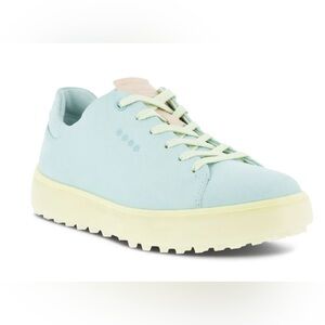 ECCO Women’s Hydromax Tray Golf Shoes-Leather-Eggshell Blue/Sherbet-Sz8-8.5 NIB